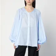 [TheLatest] Wide sky blue semi-transparent shirt XS Light blue