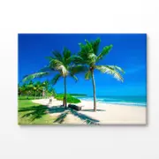 Untouched Tropical Beach in Sri Lanka Print 100% Australian Made 180x120cm (Stretched Canvas)