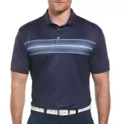 Ben Hogan Performance Men’s Navy Print Short Sleeve Golf Polo T-Shirts: M-3XL