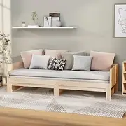 Bedroom Furniture Pull-Out Day Bed Without Mattress Solid Wood Pine 2X(90x190) cm