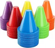 120 Pack Indoor Outdoor Agility Mini Sports Cones, 3 Inch Training Marker Cones for Kids, Plastic Traffic Cones for Roller Skating and Skate Practice, 6 Assorted Colors