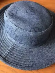 CHANEL Denim Blue Hat Cap Size 58 COCO MARK CC LOGO Unused No Box Very Rare