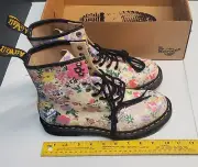 New Dr. Martens Floral Mash Up Leather 1460's Size 8 Women’s Boots
