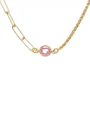 Meshmerise 18K Over Silver 1.00 ct. tw. Pink Topaz Necklace