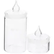 2 Pcs Weighing Bottle Small Glass Jars Specimen Collection Containers