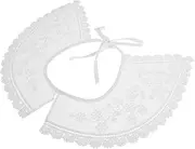 [CATIEBYE] Elegant Capelet Embroidered Collar Floral Crochet Shawl for Women Versatile Neck Wear Capelet