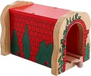 Abaodam Wooden Train Tunnel Model Engaging Track Accessory for Boy Girl Includes Simulation Train Cave Tunnel Creativity and Fine Motor Skills Wooden Design for Playtime Fun