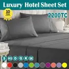 2200TC Extra Deep Soft Bottom Fitted Sheet Cover King/Queen/D/King Single Bed AU