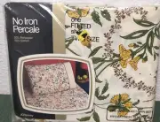 Vintage JCPenney No Iron Percale Boho Floral Twin Fitted Sheet Fashion Manor