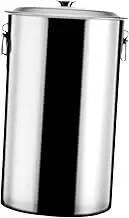 Stainless Steel Bucket with Lid Beverage Drink Bucket Heavy Duty Easy to Clean Large Capacity Milk Pail Water Barrel for BBQ