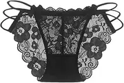 [Generic] Party Gift Bragas Sexy Panties Thong Lace Word Pants Ladies Briefs Underwear 2 Items Or Less (a-Black, One Size)