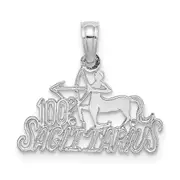 14K White Gold Wg 100% Sagittarius Zodiac Charm