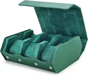 Contact's Family for 6 Watches Watch Roll Hexagonal Retro Watch Case Genuine Leather Watch Case Watch Storage Box Green