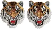 AIMALL Exquisite Burned Edge Animal Embroidery Patches, Tiger Lion Kitten Iron-On Sew-On Cloth Stickers for Children's Clothing, Accessories, and Decoration