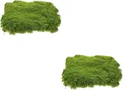 2pcs Fairy Garden Accessory Sturdy Plastic Turf Mat Fake Grass Mat for Decorating Lifelike Faux Plant Decor Mini Landscape