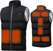 [Coinsyyds] Heated Vest Men Heated Vest Women with 9 Heating Zones 3 Adjustable Heat Levels Heating Jacket Electric Heating Vest Heat Vest for Winter Outdoor Hiking (without Power Bank)