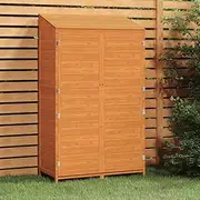 Outdoor Storage Shed with Sloping Roof, Wooden Tool Shed for Home/Backyard/Garden Tools/Lawn Mower/Pool Supplies, 102 x 52 x 174.5 cm, Solid Wood Fir
