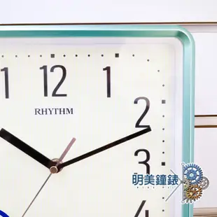 RHYTHM 麗聲鐘 綠框黃色螢光面板靜音掛鐘/時鐘 CMG597/明美鐘錶眼鏡