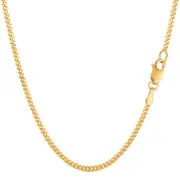14k Yellow Gold Gourmette Chain Necklace, 2.0mm