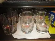 SET OF 6 8 OZ Aeroshell SHELL Aviation Oil, Gas OLD FASHION Glasses Tumblers NOS