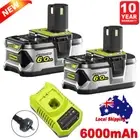 2X 18V 6.0AH For Ryobi one Plus 9Ah P108 Lithium Battery RB18L50 P104 & Charger