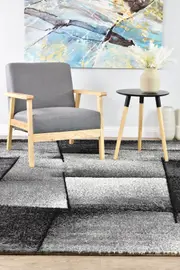 Medieval Faudal Light Grey Dark Grey Rug