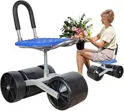 Garden Rolling Seat - Rolling Plant Stool, Garden Work Seat with Adjustable Height, Foldable, 360 Degree Rotating Garden Trolley, All-Purpose Garden Trolley, Smooth, Sturdy Garden Work Stool for the