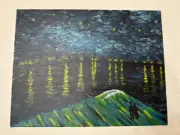 Handmade Van Gogh Starry Night Over the Rhône Acrylic painting on canvas F6 size