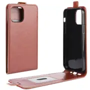 For iPhone 12 mini Case, Texture Single Vertical Flip Leather Shielding Case , Card Slots & Photo Frame, Brown