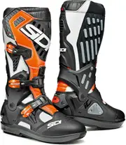 Sidi Atojo SRS Motocross Boots, black-white-orange, Size 47 for Men Black White Orange