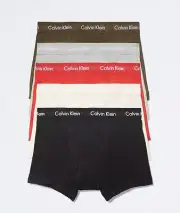 Calvin Klein Men's Underwear 100% Cotton Classics 5-Pack Trunk, Multicolor, S