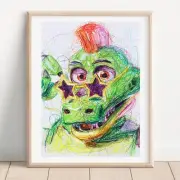 Montgomery Gator Ballpoint Pen Print, FNAF Security Breach Poster