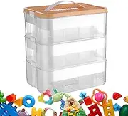 Storage Containers | plasstic Storage Organizer | Building Brick Storage Organizer | Toy Organizer Bins with Compartments | Durable Storage Container, Portable Home Organizer for Home, Toys, Bedroom