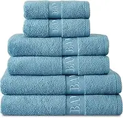 GC GAVENO CAVAILIA Bamboo Bath Sheet Extra Large (80x140cm) - 500 GSM Super Water Absorbent Towels Large Bamboo Towels 2 Pack (60% Bamboo, 40% Cotton) - Extra Soft Towel Bath Sheets - Blue