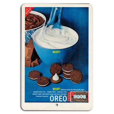 Retro Oreo Delight: Whipped Perfection Metal Sign
