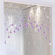 Beaded Curtain Beads, Home Decor Acrylic Beaded Curtain Crystal Partition Curtain Beaded Crystal Glass Hanging Curtain (Color : Purple, Size : 25)