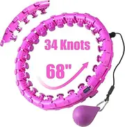 29 Knots Weighted Hula Circle Fit Workout Hoop Plus Size, Infinity Hoola Fitness Massage Hoops Extra Large, Smart Waist Exercise Ring for Adults Weight Loss