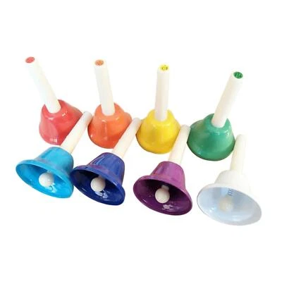 8x Hand Bells Colorful Handbells Musical Instrument for Holiday Party Chorus
