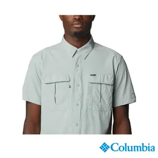 Columbia 哥倫比亞 男款-超防潑短袖襯衫-湖水綠 UAE51270AQ / S23