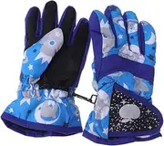[CORHAD] Gloves for Working Out Bicycle Gloves Thermal Gloves Mountain Climbing Gloves Camping Gloves Children Sports Gloves Ski Gloves for Children Winter Travel Training Gloves Blue