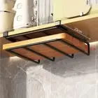 Kitchen Hanging Organizer Rack Hooks under Cupboard Paper Towel Rags Hanger Cutt