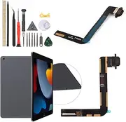 Replacement for iPad 9 9th Gen 2021 Charging Port Dock Connector for 9 9th Gen A2602 A2603 A2604 A2605 Charging Port Replacement USB Charger Board Flex Cable Assembly Accessories with Repair Tools