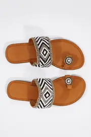 Darsha Beaded Flat Sandal--RUB-DARSHA