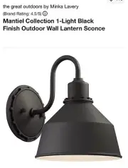 The Great Outdoors 71241 Mantiel 1 Light 8"W Dark Sky Outdoor - Black