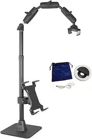 [ARKON] Mounts Phone Holder Full Kit - Adjustable Overhead Arm Cell Phone Table Top Stand and Tablet Mount with Ring Light - Professional Holders for Horizontal or Vertical Filming