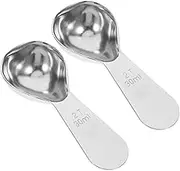 CHICAMPERA 2pcs Stainless Measuring Spoons Handle Scoop for Accurate Measurements of Coffee Sugar Honey and Protein Powder Essential Kitchen Tool for Baking and Cooking