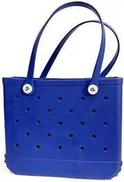Large Rubber Beach Bags Waterproof Sandproof Outdoor Tote Bag Portable Travel Bag Durable Open Storage Basket for The Beach Boat Pool Sports,Blue,38 * 13 * 32cm