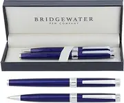 [Bridgewater Pen Company] Executive Ball Point Pen & Mechanical Pencil Gift Set Collection, Boxed & Sleeved (Galway, Blue)
