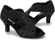 [YYTing] Ballroom Dance Shoes Women Latin Salsa Practice Dancer Shoes 2.5'' Heels YT02