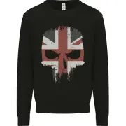 Union Jack Skull British Gym Biker Flag Kids Sweatshirt Jumper